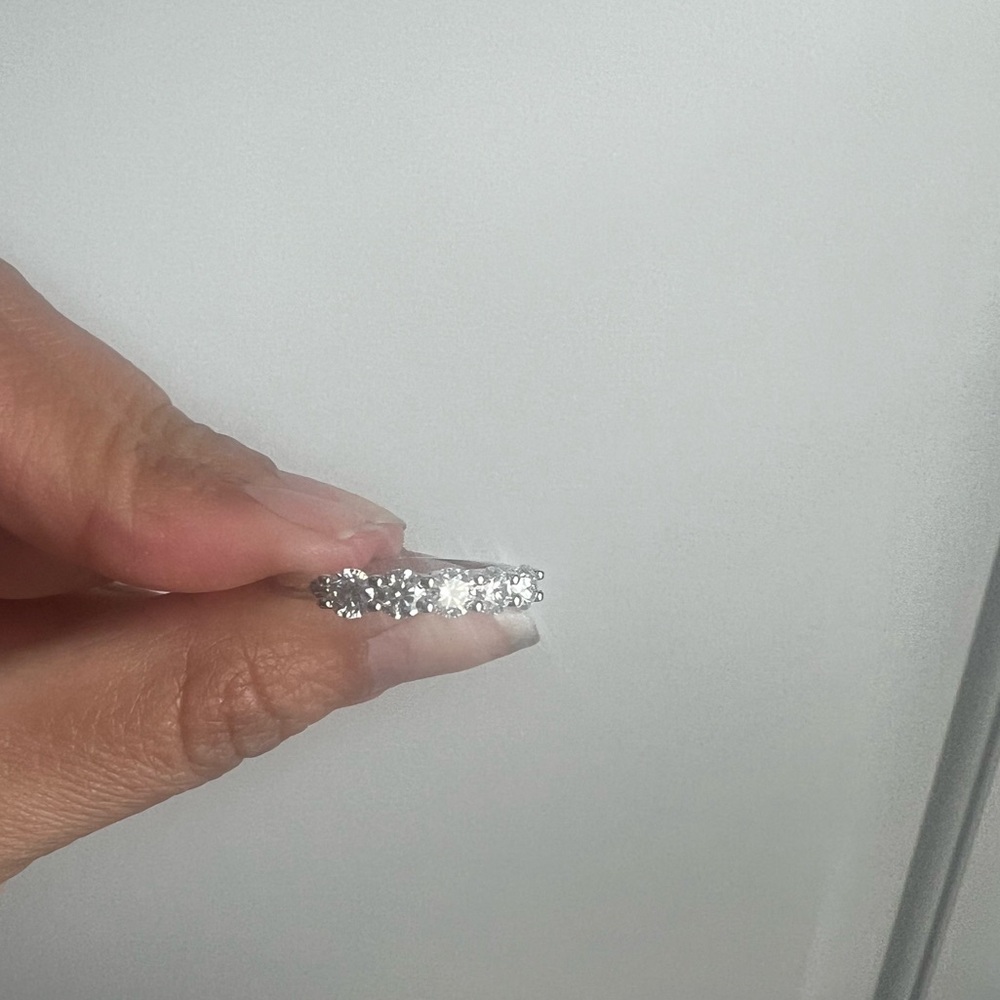 Sterling Silver 1.5 carat Five-Stone Moissanite Ring - Picture 10 of 10